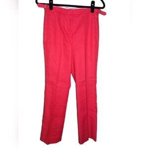 J. Crew Linen Blend Bright Coral Trousers 0 XS